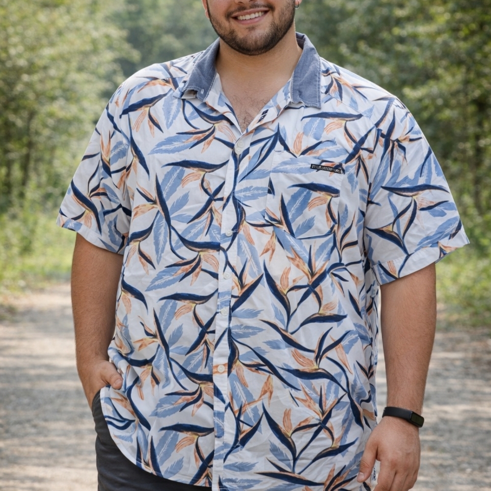 Hurley Denim Blue Collared Button-Up Shirt